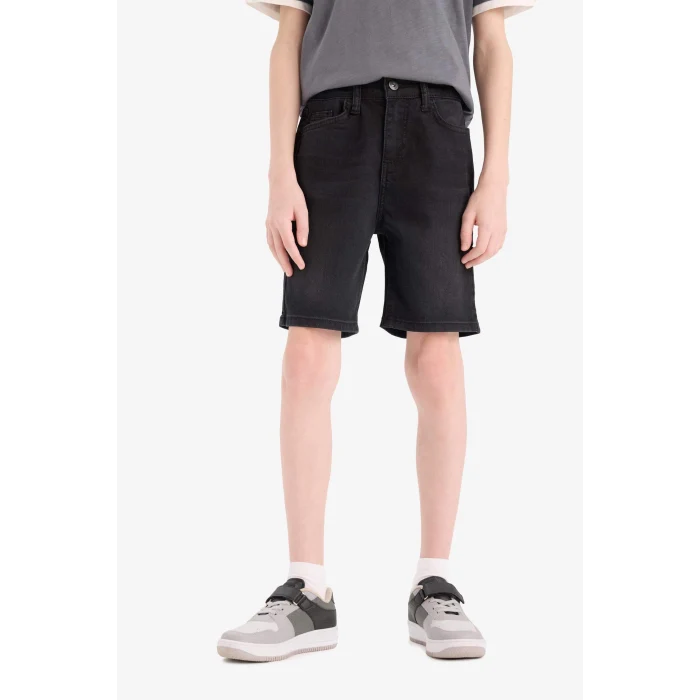Defacto D7898 Siyah Erkek Çocuk Jean Şort