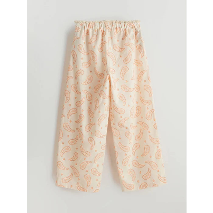 LCW Kids Bej Beli Lastikli Kız Çocuk Pantolon