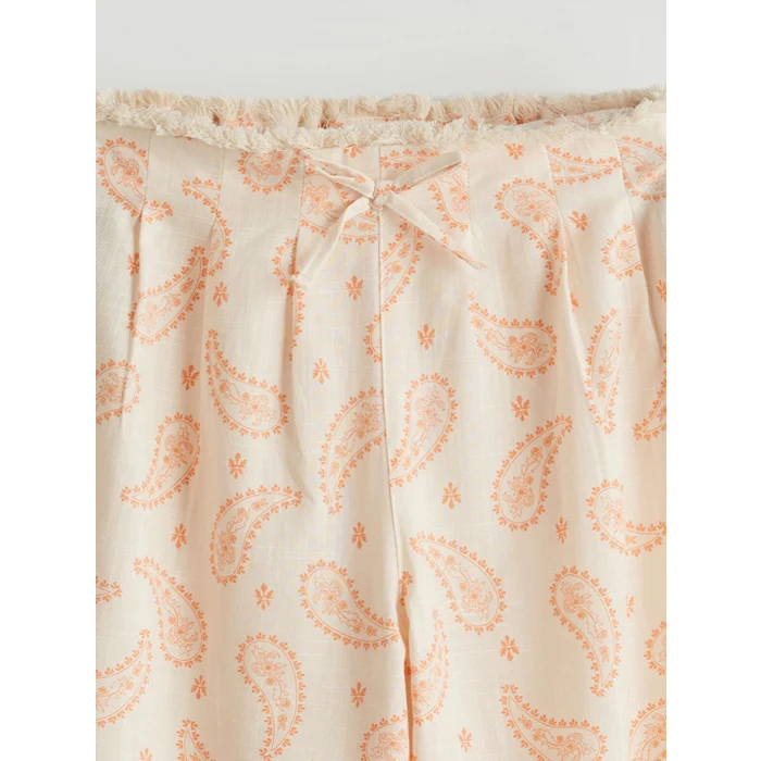 LCW Kids Bej Beli Lastikli Kız Çocuk Pantolon