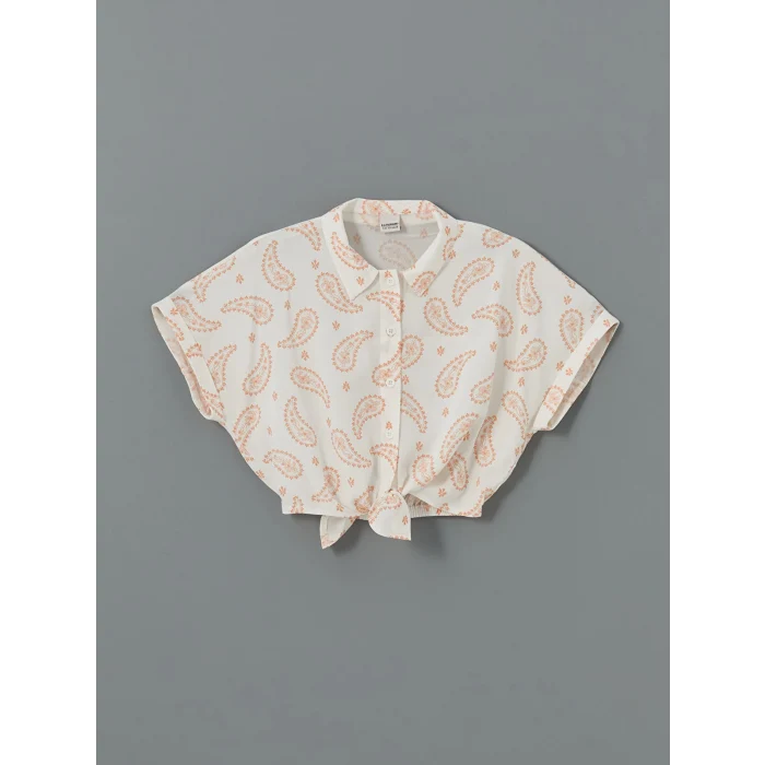 LCW Kids Bej Loose Fit Viskon Kız Çocuk Gömlek