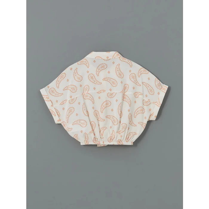 LCW Kids Bej Loose Fit Viskon Kız Çocuk Gömlek