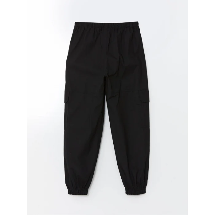 LCW Kids Siyah Beli Lastikli Kız Çocuk Kargo Jogger Pantolon
