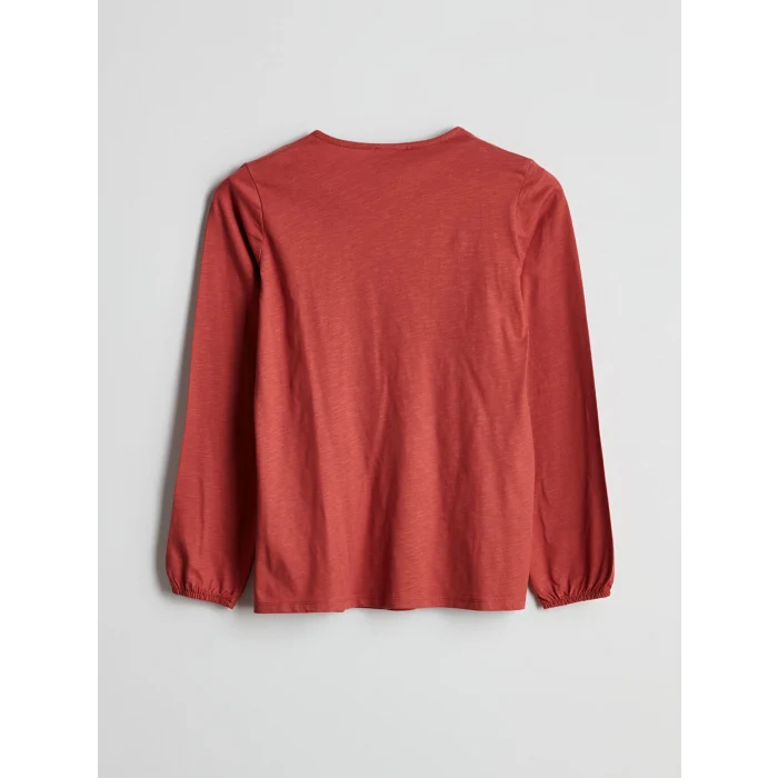 LCW Grace Kirmizi Bağlamalı Yaka Nakışlı Kadın Bluz