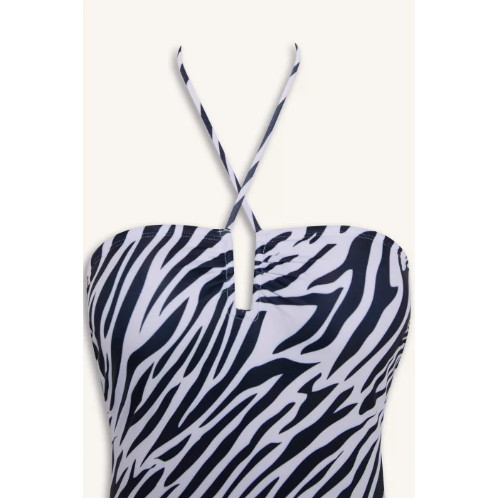 Defacto E4351 Siyah Regular Fit Zebra Desenli Mayo-Fall in Love