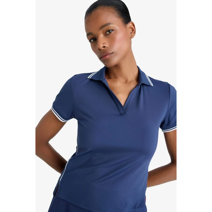 Defacto D9300 Lacivert DeFactoFit Standart Fit Polo Yaka Sporcu Kısa Kollu Tişört