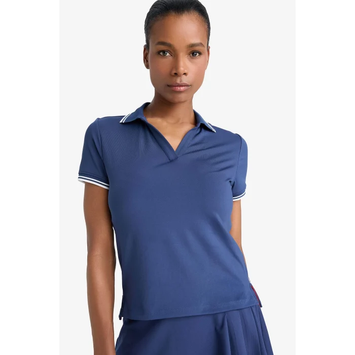 Defacto D9300 Lacivert DeFactoFit Standart Fit Polo Yaka Sporcu Kısa Kollu Tişört