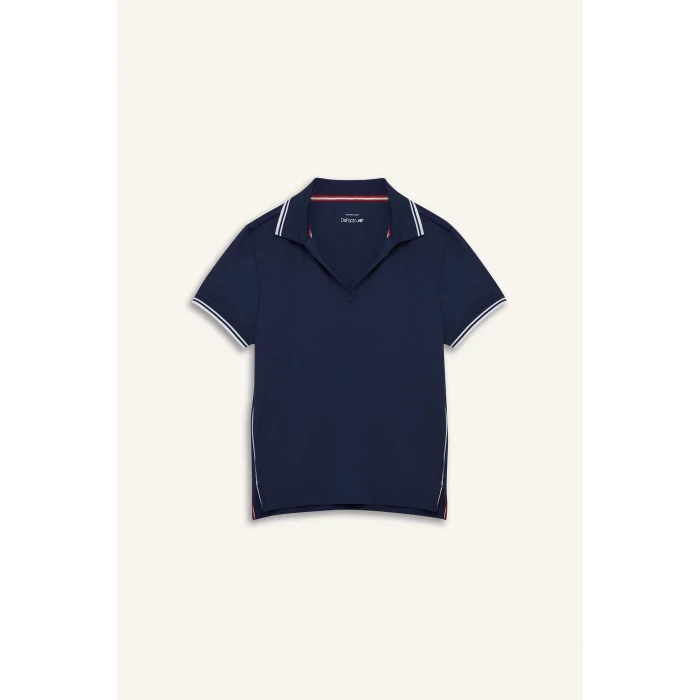 Defacto D9300 Lacivert DeFactoFit Standart Fit Polo Yaka Sporcu Kısa Kollu Tişört