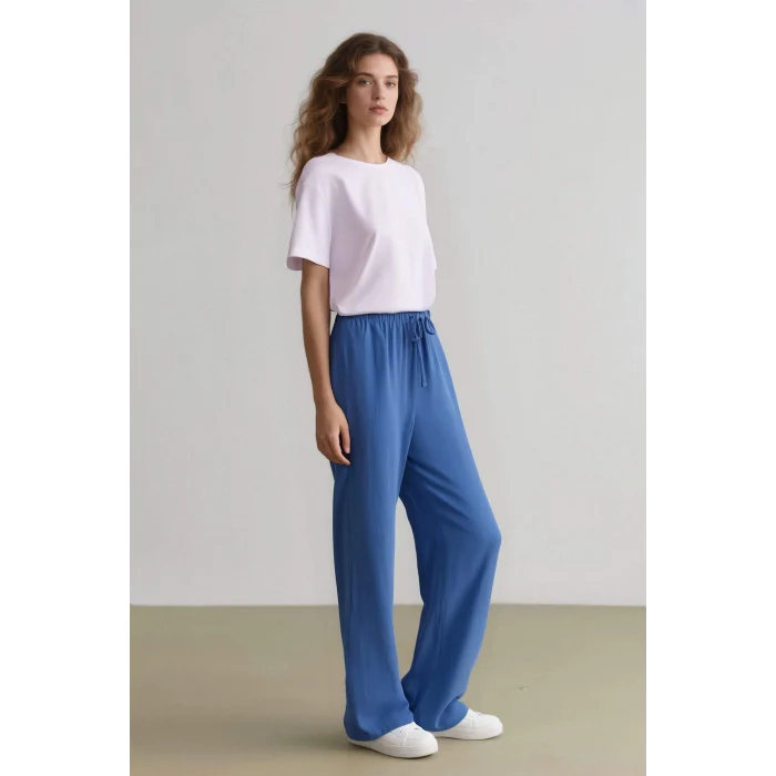 Defacto E6883 Mavi Wide Leg Geniş Bol Paça Aerobin Pantolon