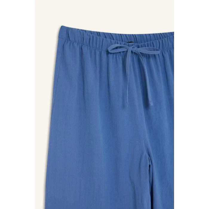 Defacto E6883 Mavi Wide Leg Geniş Bol Paça Aerobin Pantolon