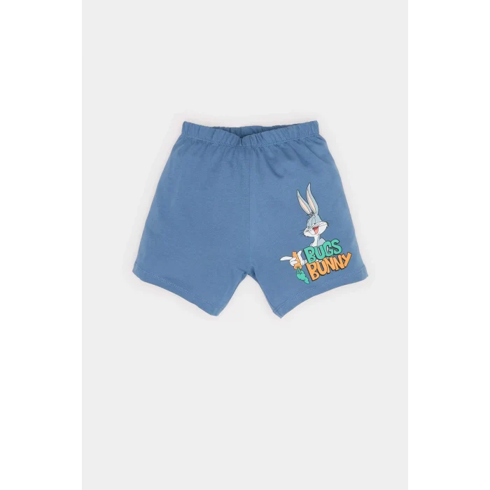 Defacto E7693 Mavi Erkek Bebek Looney Tunes 2li Takım Kısa Kollu Tişört Şort