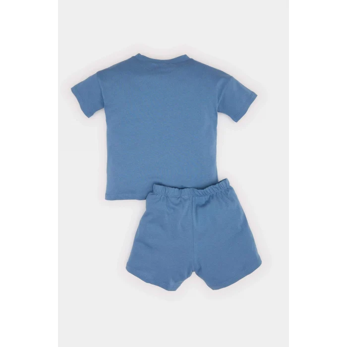 Defacto E7693 Mavi Erkek Bebek Looney Tunes 2li Takım Kısa Kollu Tişört Şort