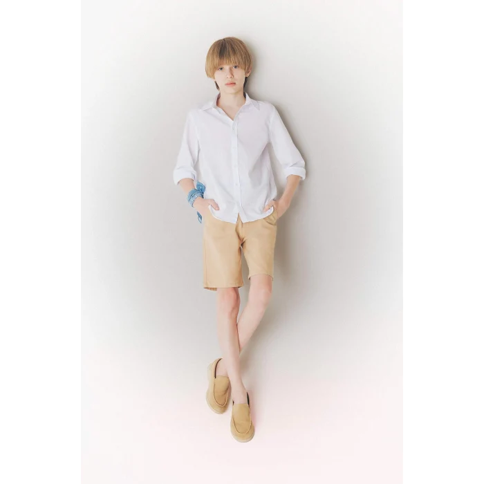 Defacto C2955 Bej Erkek Çocuk Gabardin Şort