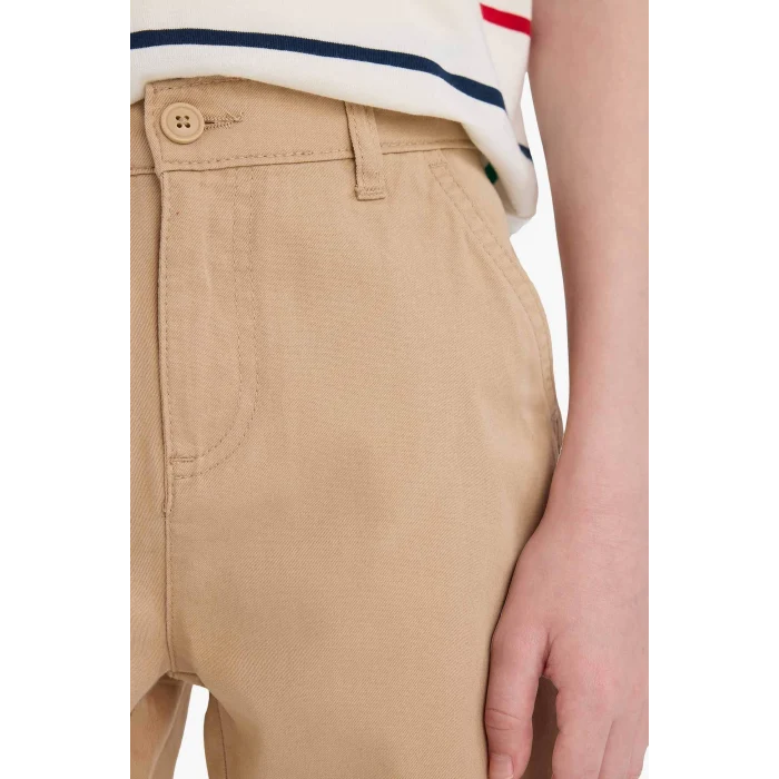 Defacto C2955 Bej Erkek Çocuk Gabardin Şort