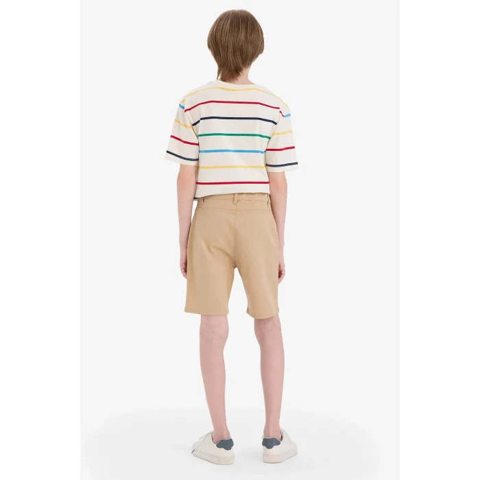 Defacto C2955 Bej Erkek Çocuk Gabardin Şort