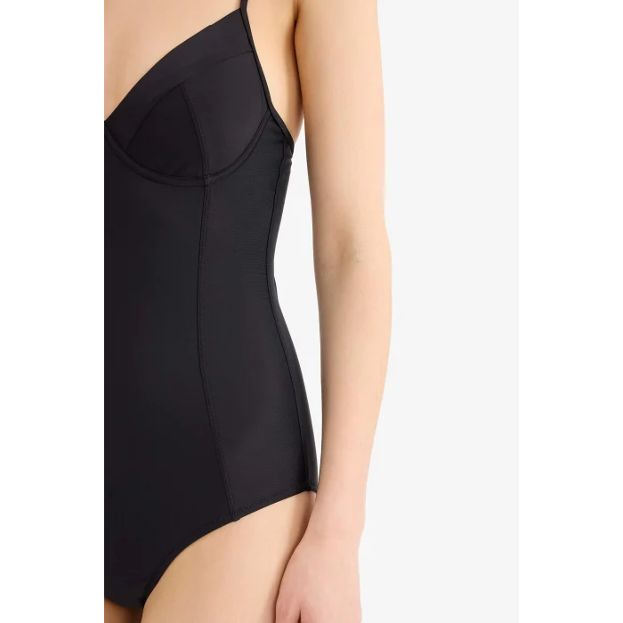 Defacto E4795 Siyah Regular Fit İnce Askılı Mayo-Fall in Love