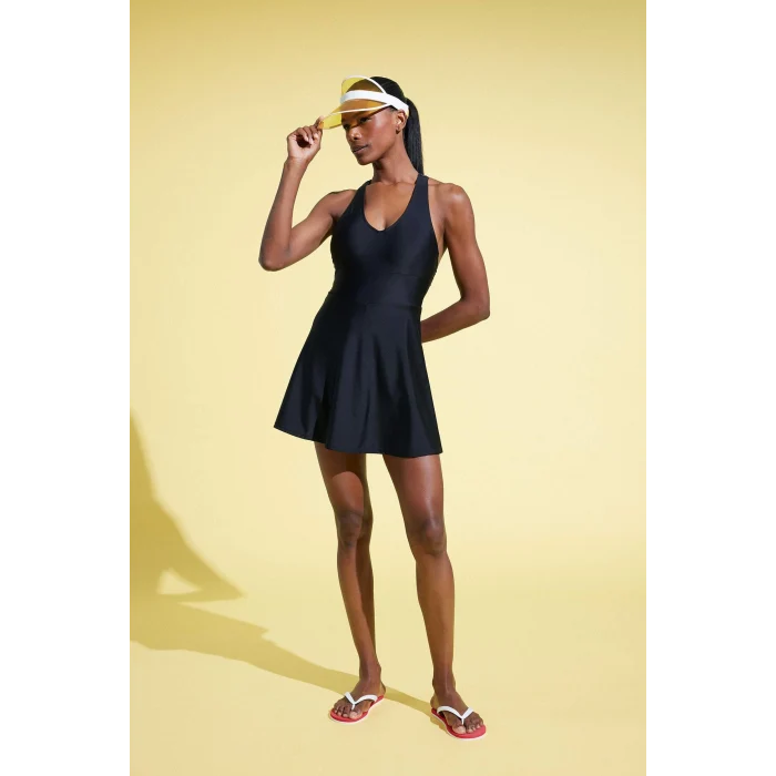 Defacto D9375 Siyah DefactoFit Şort Etekli Sporcu Mayo