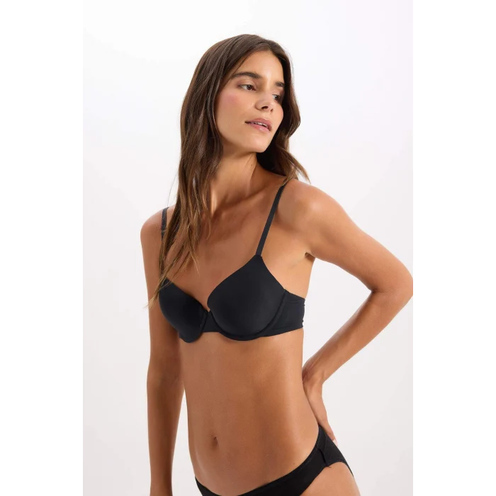 Defacto T8471 Siyah Micro Comfort Pedli Tişört Bra-Fall in Love