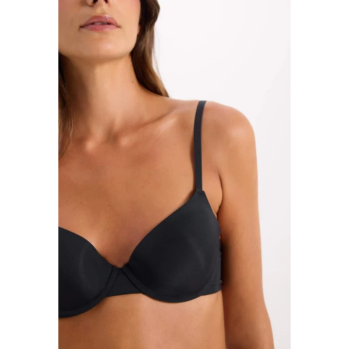 Defacto T8471 Siyah Micro Comfort Pedli Tişört Bra-Fall in Love