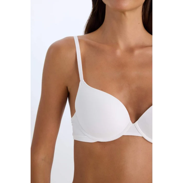 Defacto Z3350 Ekru Push Up Micro Yarım Dolgulu Tişört Bra-Fall in Love