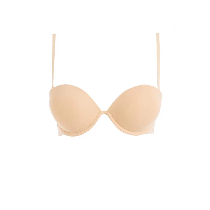 Defacto T8481 Bej Micro Kaplı Full Push Up Straplez Sütyen-Fall in Love