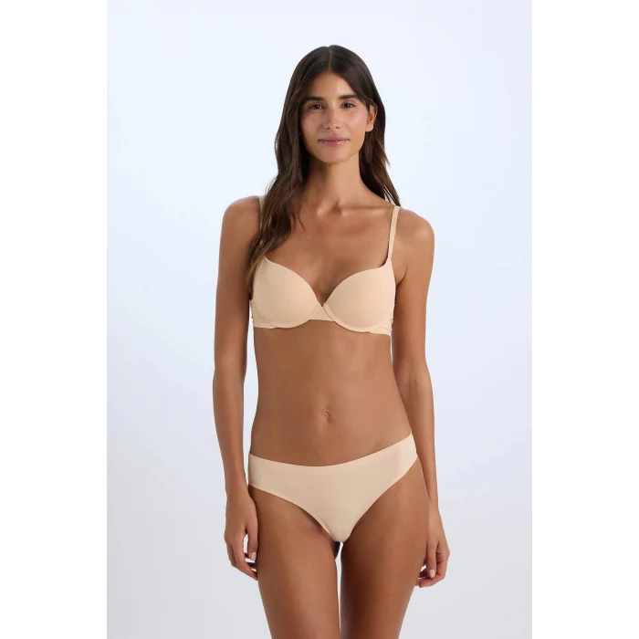 Defacto Z3350 Bej Push Up Micro Yarım Dolgulu Tişört Bra-Fall in Love