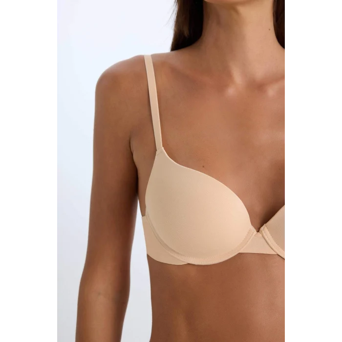 Defacto Z3350 Bej Push Up Micro Yarım Dolgulu Tişört Bra-Fall in Love
