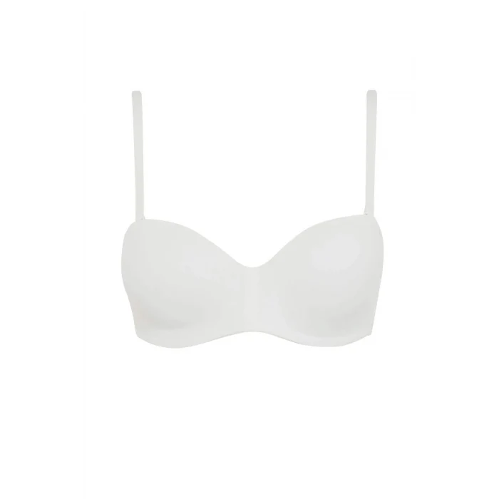 Defacto Y3730 Ekru Boş Kap Toparlayıcı Dolgusuz Straplez Basic Bra-Fall in Love