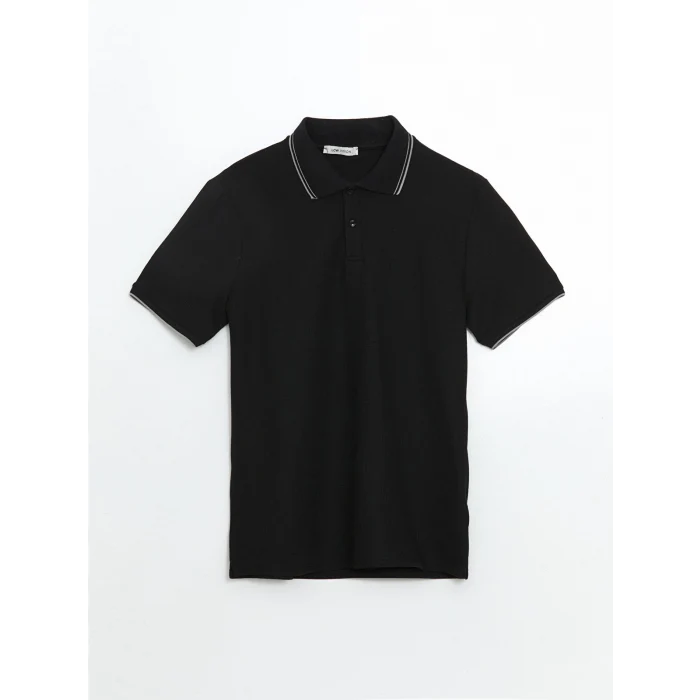 LC WAIKIKI Siyah Polo Yaka Erkek Dokulu Tişört