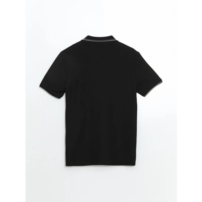 LC WAIKIKI Siyah Polo Yaka Erkek Dokulu Tişört