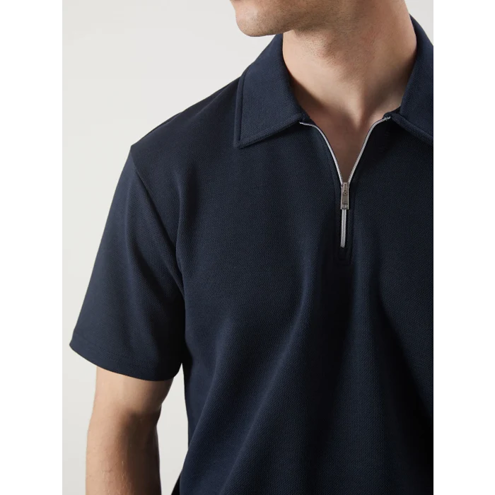 LCW Vision Lacivert Polo Yaka Kısa Kollu Erkek Tişört