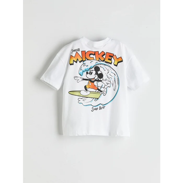 LCW Kids Beyaz Mickey Mouse Baskılı Erkek Çocuk Tişört ve Şort 2li