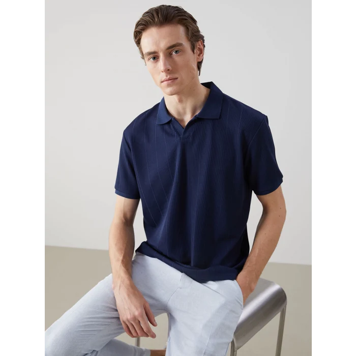 LCW Vision Lacivert Polo Yaka Kısa Kollu Erkek Tişört