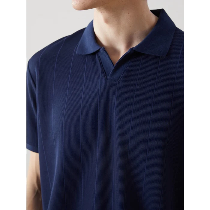 LCW Vision Lacivert Polo Yaka Kısa Kollu Erkek Tişört