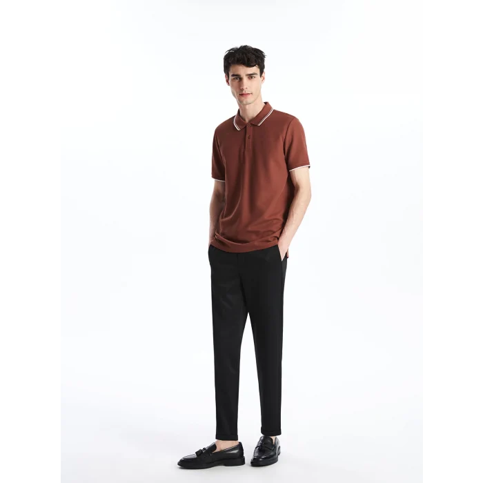 LC WAIKIKI Kahverengi Polo Yaka Kısa Kollu Erkek Tişört