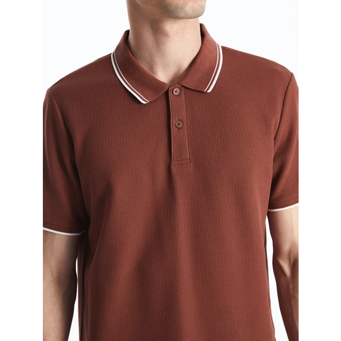 LC WAIKIKI Kahverengi Polo Yaka Kısa Kollu Erkek Tişört