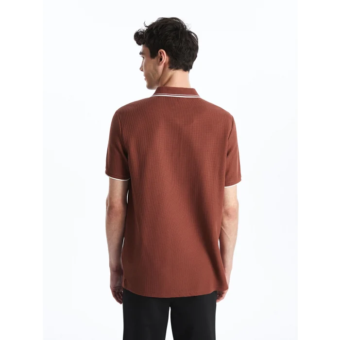 LC WAIKIKI Kahverengi Polo Yaka Kısa Kollu Erkek Tişört
