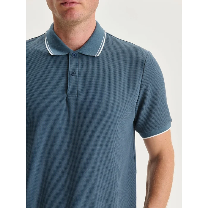 LC WAIKIKI Indigo Polo Yaka Kısa Kollu Erkek Tişört