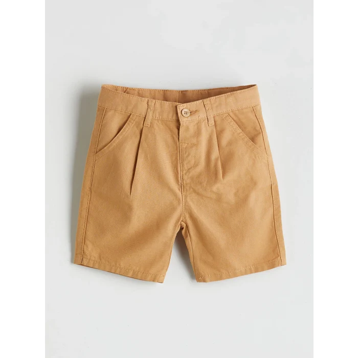 LCW Kids Bej Çizgili Erkek Çocuk Gömlek ve Şort 2li