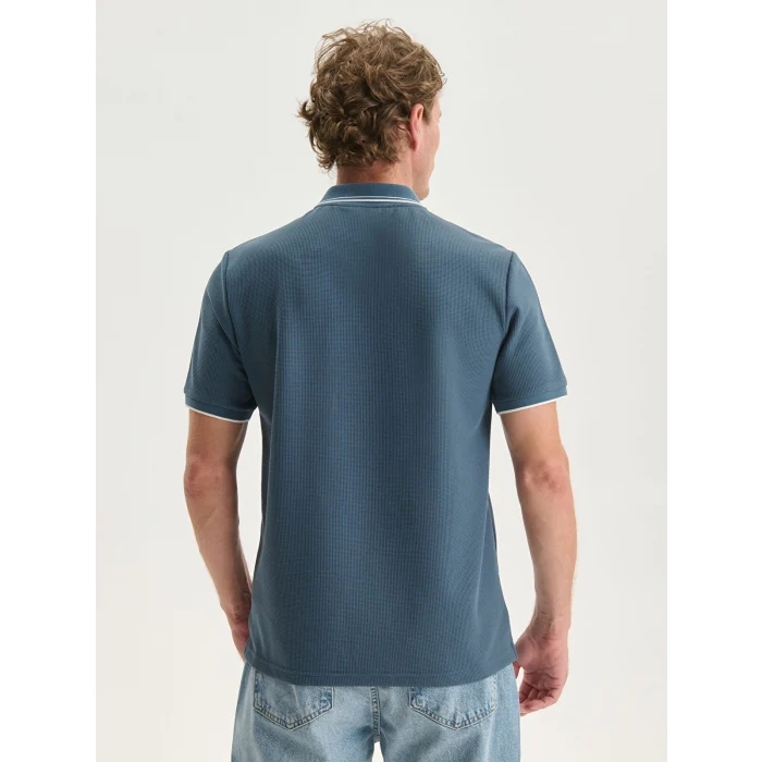 LC WAIKIKI Indigo Polo Yaka Kısa Kollu Erkek Tişört