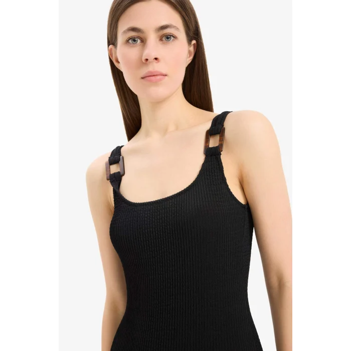 Defacto T8005 Siyah Regular Fit Bürümcük Mayo-Fall in Love