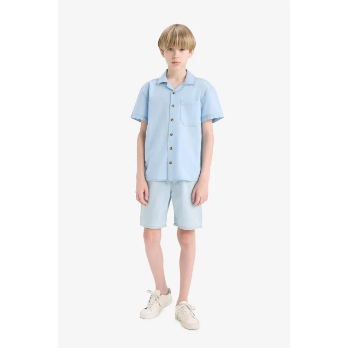 Defacto D7908 Mavi Erkek Çocuk Jean Şort