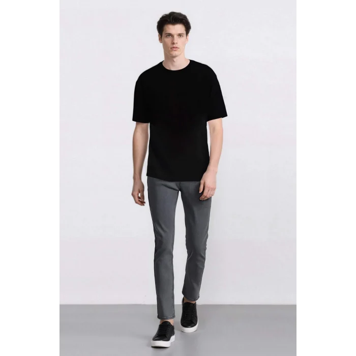 Defacto E7440 Gri Pedro Slim Fit Dar Kalıp Normal Bel Dar Paça Jean Pantolon