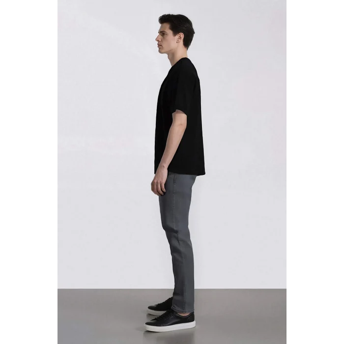 Defacto E7440 Gri Pedro Slim Fit Dar Kalıp Normal Bel Dar Paça Jean Pantolon