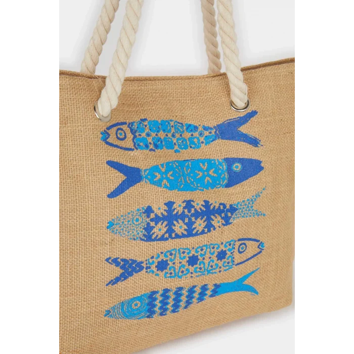 Defacto E7397 Bej Kadın Plaj Hasır Çantası