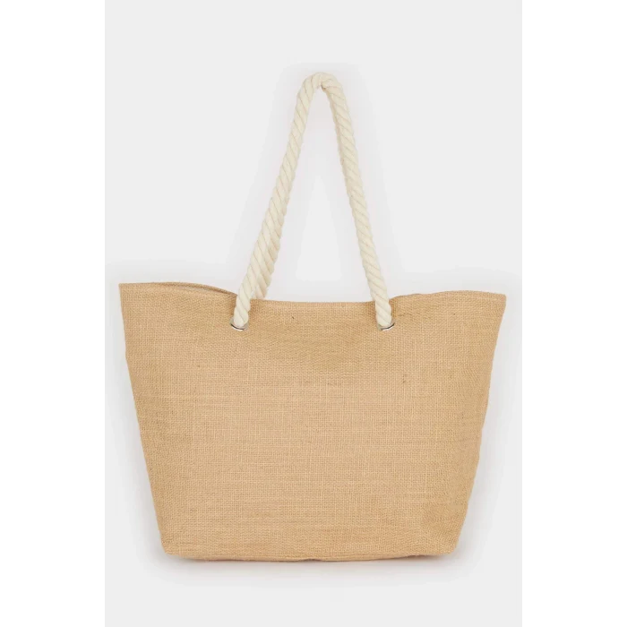 Defacto E7397 Bej Kadın Plaj Hasır Çantası