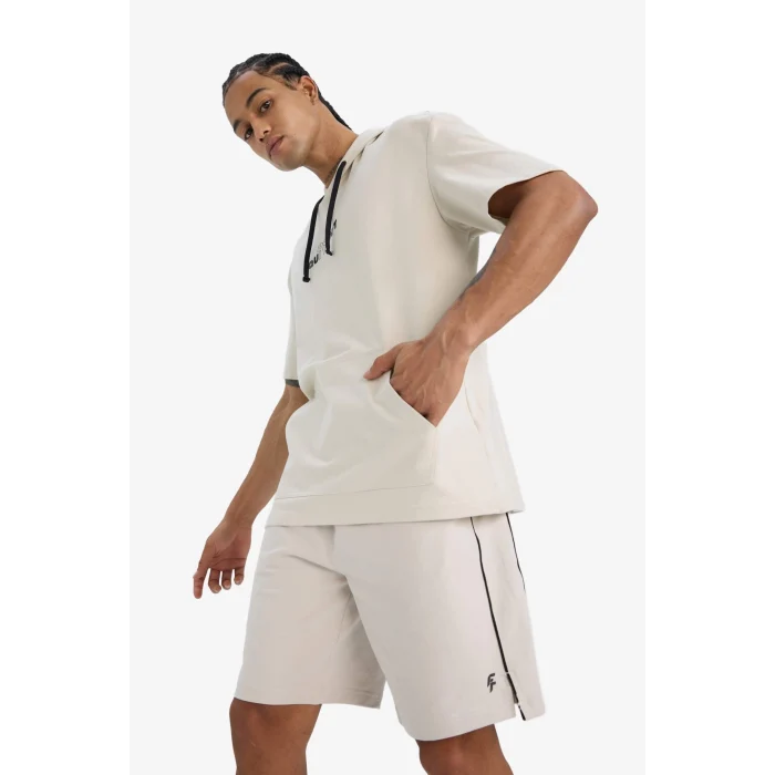 Defacto D7842 Bej DeFactoFit Standart Fit Sporcu Kısa Paça Şort