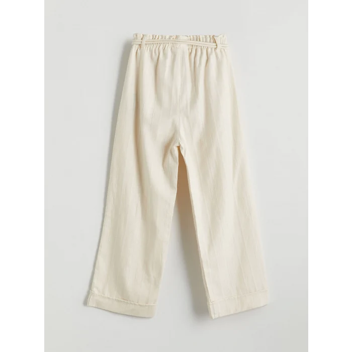 LCW Kids Bej Beli Lastikli Kız Çocuk Pantolon