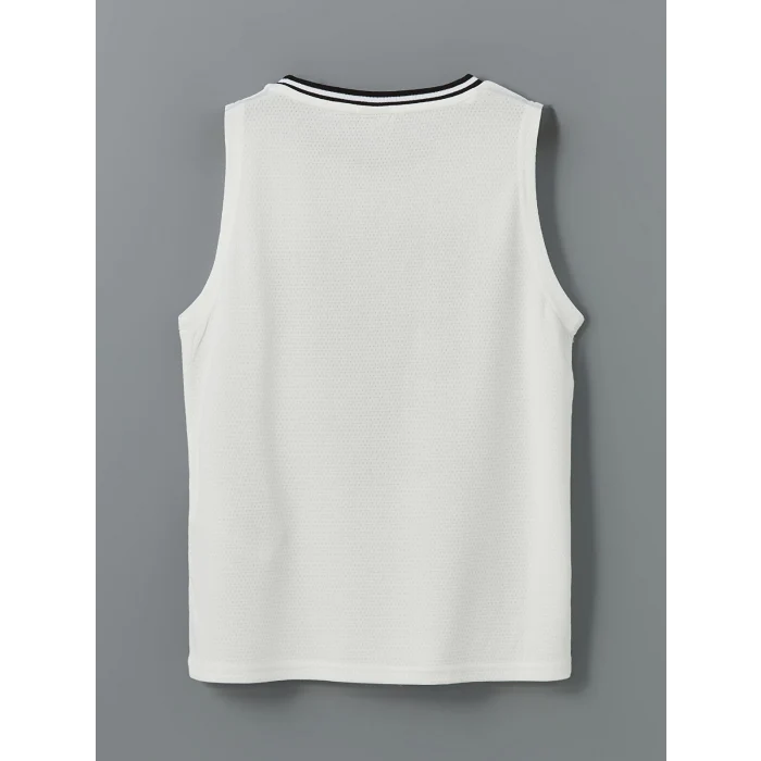 LCW Kids Beyaz Bisiklet Yaka New York Baskılı Erkek Çocuk Atlet ve Şort