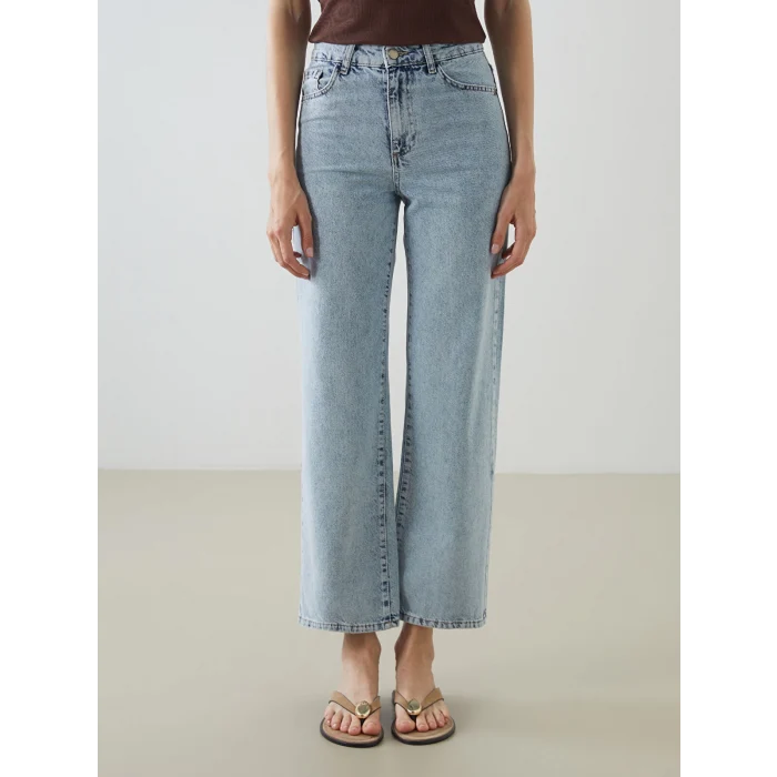 LCW Jeans Indigo Wideleg Kadın Jean Pantolon