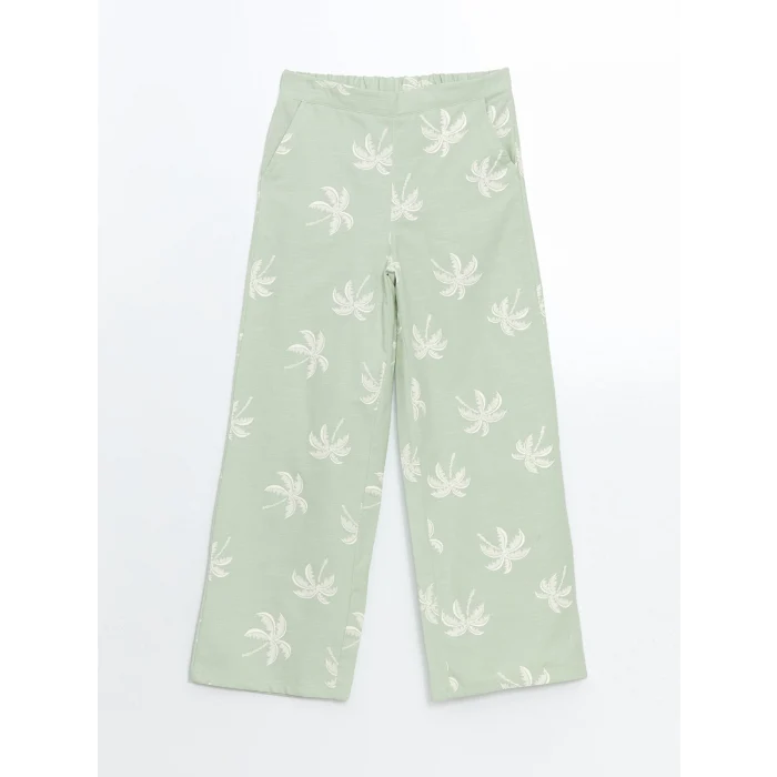 LCW Kids Yeşil Kare Yaka Kız Çocuk Bluz ve Pantolon